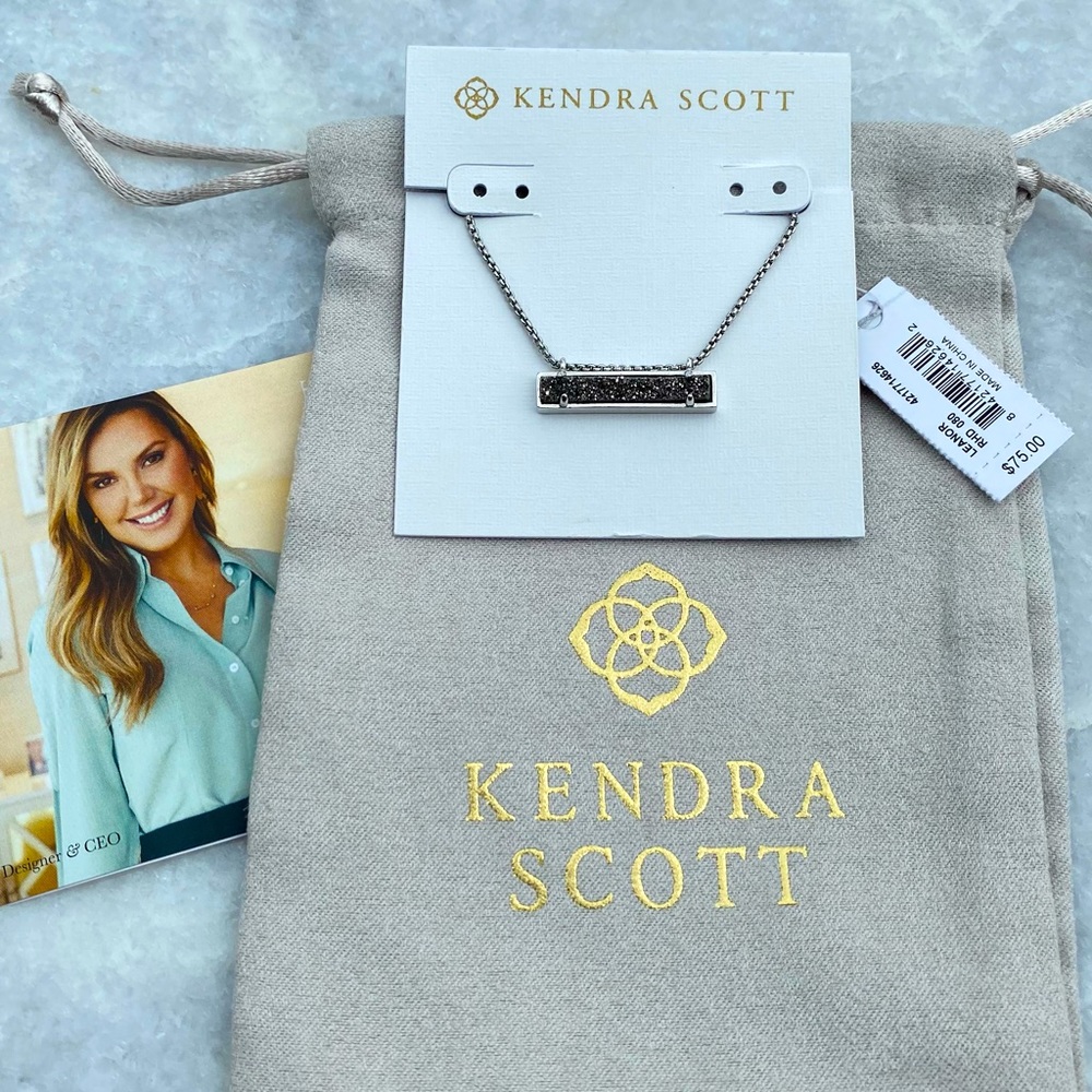 Kendra Scott Leanor Silver/Platinum Drusy Necklace